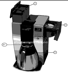 Page A Diagram and Parts List for BVMC-PSTX91  Mr Coffee Coffee Maker